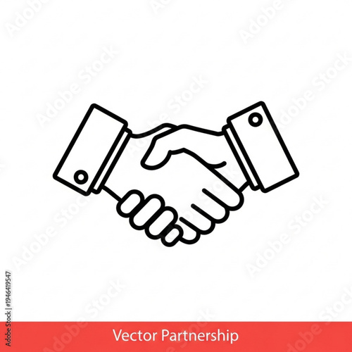 Vector illustration of two hands shaking in a partnership gesture