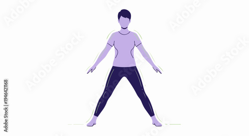 Illustration of a person doing a star jump exercise with arms and legs spread wide in a dynamic pose