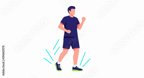 Fit Man Running Outdoors With Motion Lines Showing Speed And Energy For Healthy Lifestyle And Fitness Concepts