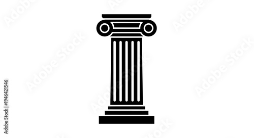 Black and white ancient Greek column.