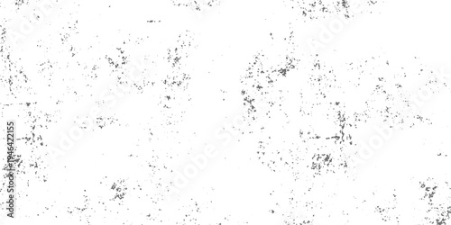 Grunge dust scattered black dirt speckles and stains on white background, distressed vintage paper effect, minimal monochrome grunge overlay, high contrast, realistic grain texture.