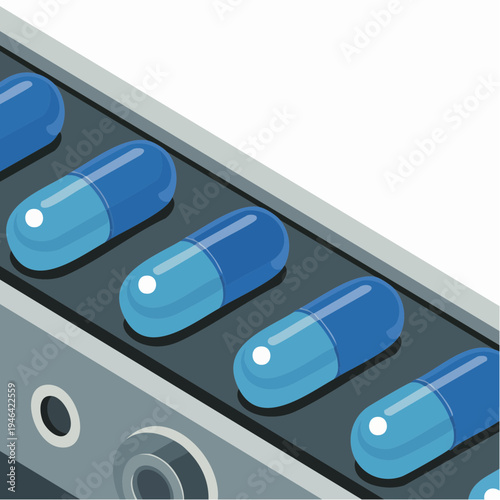 Blister pack of blue capsules on a blister card