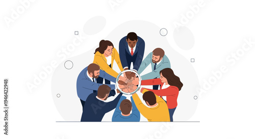 Diverse business team hands together in unity, collaboration, teamwork concept