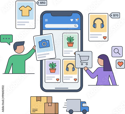 Business Marketplace Illustration