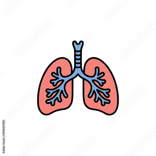 Detailed human lungs icon showing trachea and bronchi