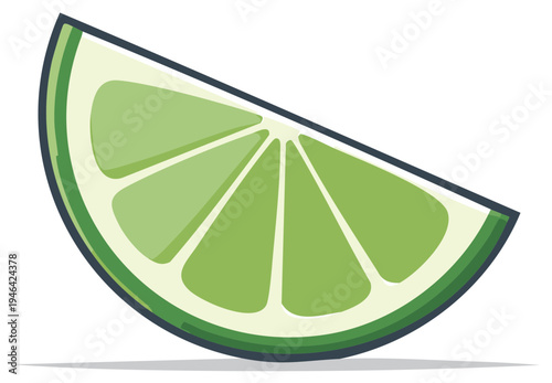 Refreshing Green Lime Slice Illustration with Vibrant Segments