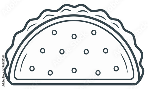 Taco line art food outline minimalist illustration Mexican dish snack single graphic drawing fast food icon clip art tasty