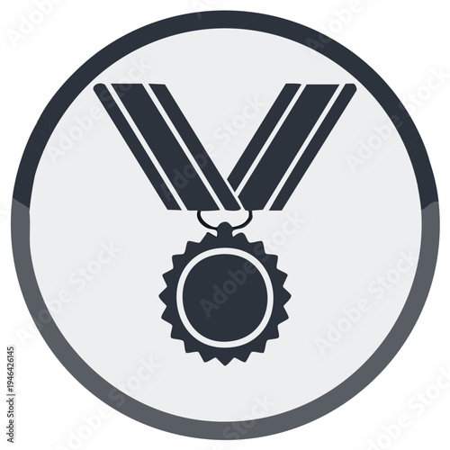 Medal icon, award symbol, competition winner emblem