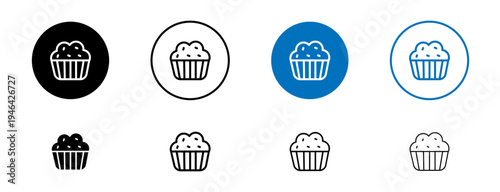 Cupcake icons set. vector illustration