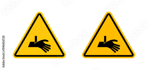 Cutting hand straight blade signs set. vector illustration