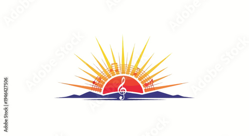 Sun Music Logo Design Element.