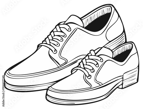 Classic Oxford Shoes for Men and Women in Simple Outline Style