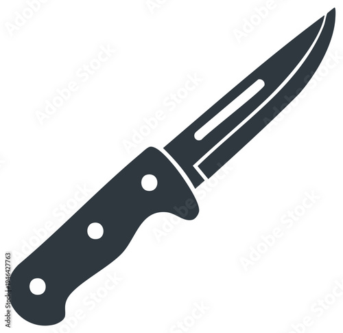 Sharp pointed utility knife vector icon illustration with ergonomic handle details