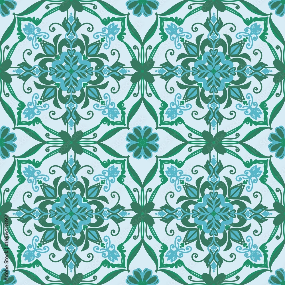 Fototapeta premium Seamless pattern with flowers 