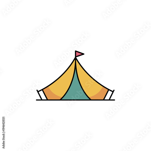 Cheerful yellow and blue tent for outdoor events and festivals