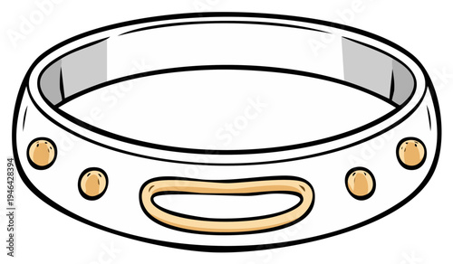 Wristband with Ornamental Details - Fashion Accessory, Minimalist Cartoon Design, Decorated Armband for Graphic Design Projects