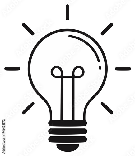 Light bulb line icon representing idea generation and innovation, symbol of creative thinking and inspiration for new solutions