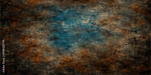 A vintage dark brown grunge wall with an aged rusty metal texture and a rough dirty paint surface for an antique textured backdrop design