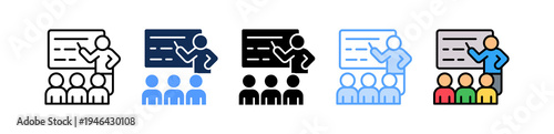 Learning Platform Icon Multiple Style