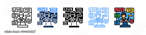 Online Webinar Icon Multiple Style