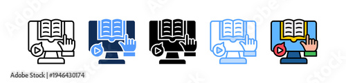Interactive Learning Icon Multiple Style