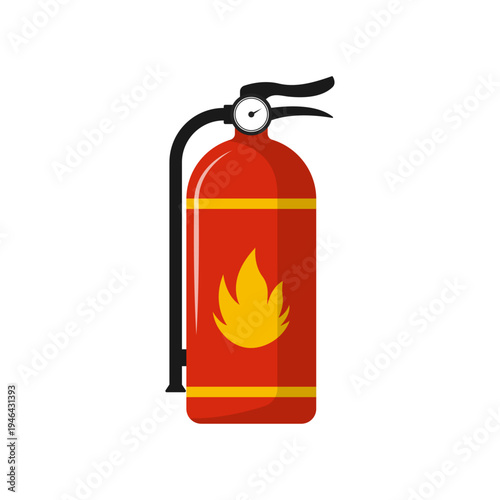 Vector illustration of a fire extinguisher on a white background.