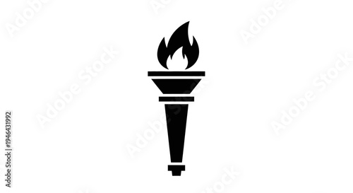 Black torch with flame icon symbol.