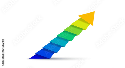 Colorful Arrow Pointing Upwards Graphically.