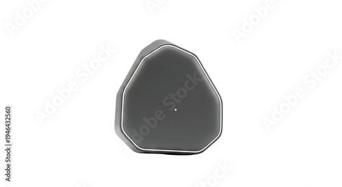 Dark Gray Polyhedron with White Trim and a Small Dot
