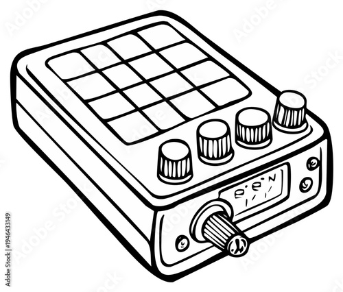 Illustration of a Retro Electronic Music Instrument