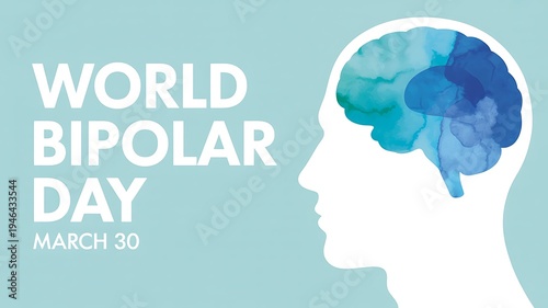 A conceptual illustration promoting awareness for world bipolar day celebrated on march thirtieth