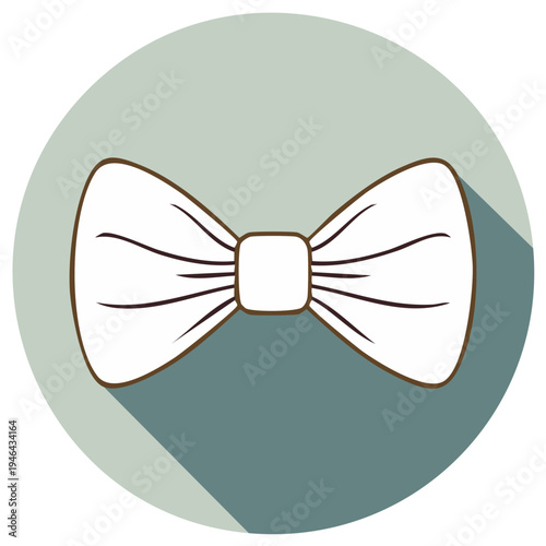 Elegant White Bow Tie Icon Illustration for Formal Wear and Fashion Accessories