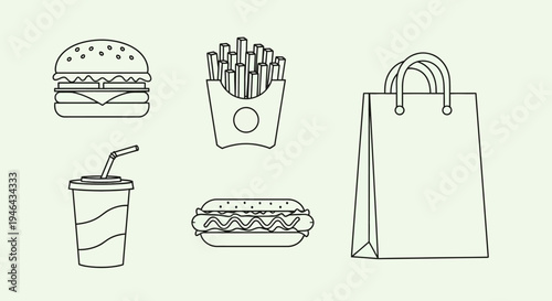 Fast Food Items in Packaging.