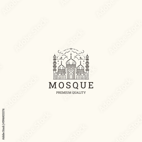 Mosque logo vector icon illustration