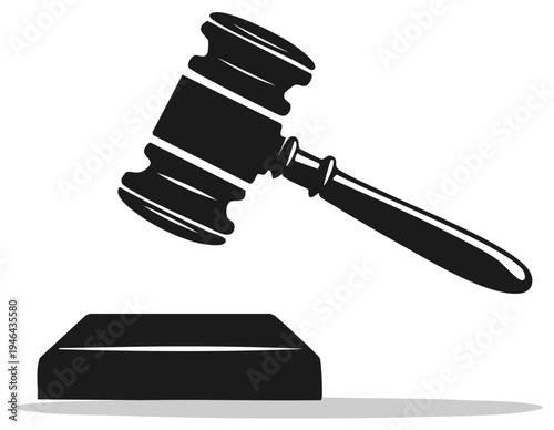 Gavel and sound block icon symbolizing justice law court judgment and auction
