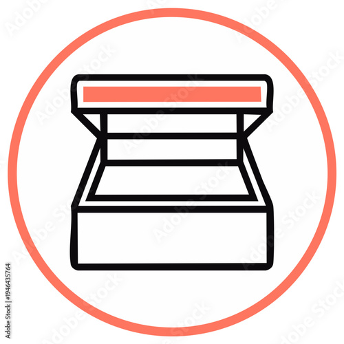 Simple open box line icon vector illustration for gift present or packaging design