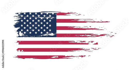 Distressed national flag graphic with grunge texture and bold brush strokes representing patriotic spirit and heritage