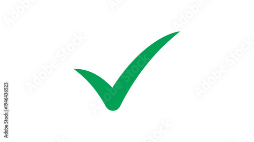 Green check mark symbol indicating success, agreement, or confirmation on a white background