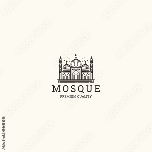 Mosque logo vector icon illustration