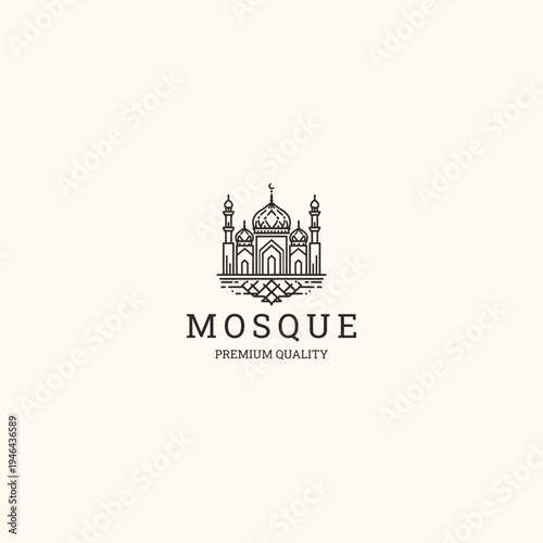 Mosque logo vector icon illustration