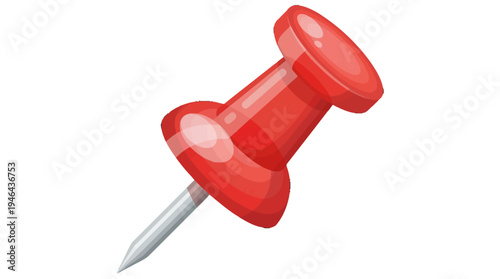 Red Push Pin Icon for Office and Craft Projects