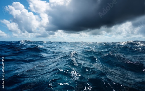 View of the Bermuda Triangle During Sudden Squall with Rapid Waves