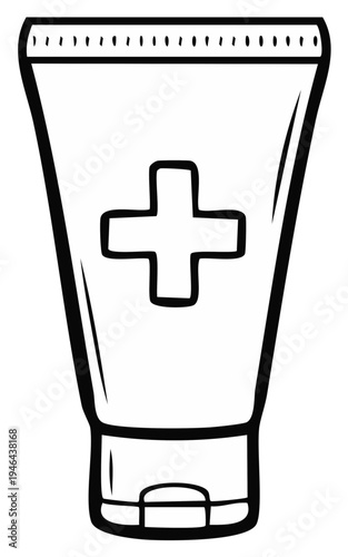 Tube with Medical Cross Symbol Illustration