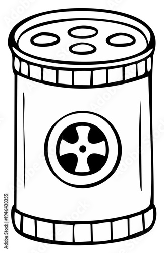 Stylized Drawing of a Vintage Pencil Sharpener with Circular Blades and Textured Casing