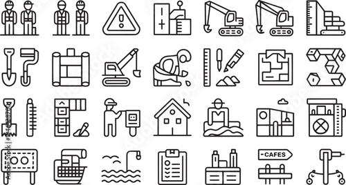 Collection of various hand drawn icons and symbols for everyday life and activities isolated