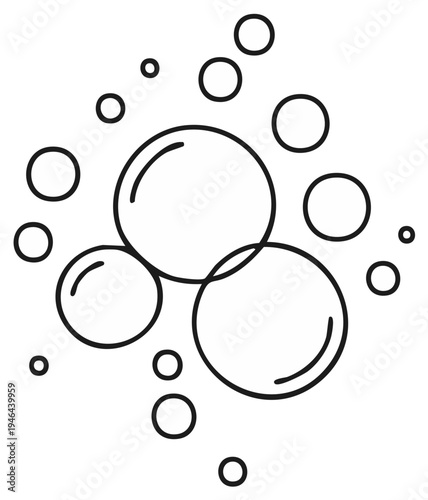 Line Art Bubbles Floating Cluster Simple Graphic Design Element Illustration