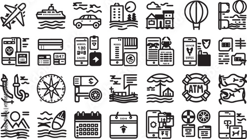 Diverse Travel And Leisure Icon Set Collection