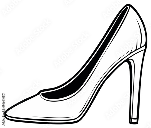 Elegant High Heel Shoe Silhouette Fashion Footwear Classic Design