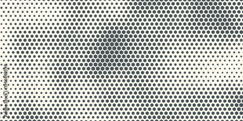 Hexagon Shapes Vector Abstract Geometric Technology Oscillation Wave Isolated on Light Background. Halftone Hex Retro Simple Pattern. Minimal 80s Style Dynamic Tech Wallpaper
