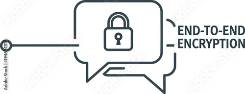 End-to-end encryption secure communication padlock icon